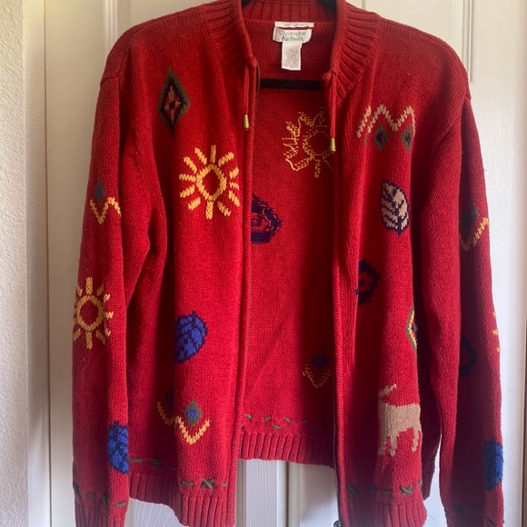 Hand Embroidered Zip Up Cardigan - Picture 6 of 6